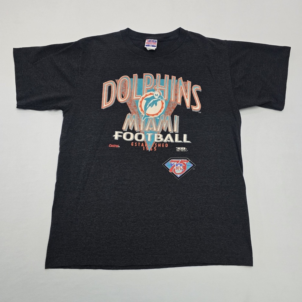 Vintage 1994 Miami Dolphins NFL 75th Anniversary Shirt Trench Ultra Mens XL USA